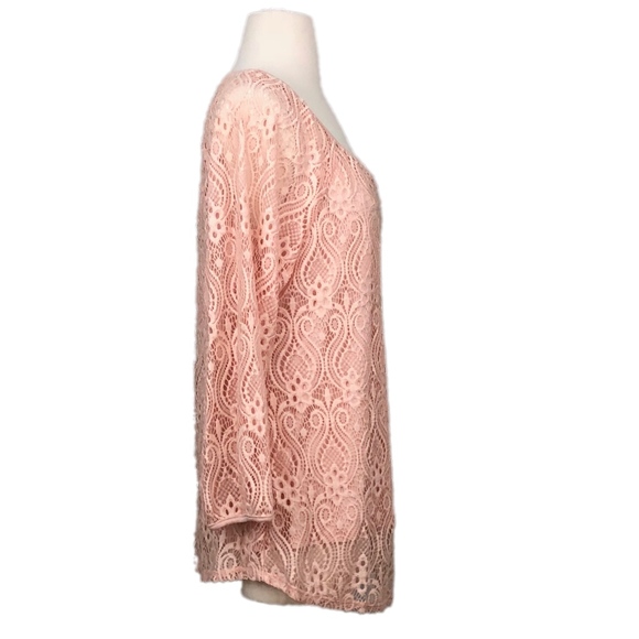 STYLE & CO Tunic Top & Tank Set Lace 2-Piece Bohemian Peach Medium - Picture 4 of 5